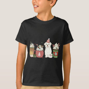 T-shirt Café maltais Latte hiver Chien de Noël Maman Holi