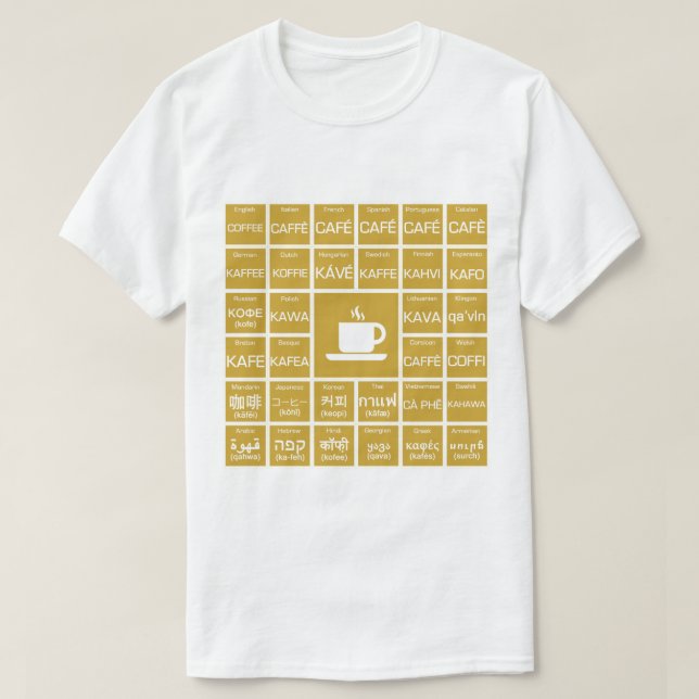 T-shirt Café - Multilinguals (Design devant)