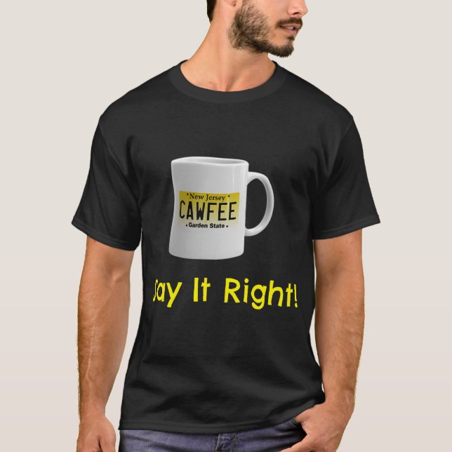 T-shirt Café Nj New Jersey License Plate Café (Devant)