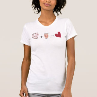 T-shirt Café Plus Chat Égal Cœur
