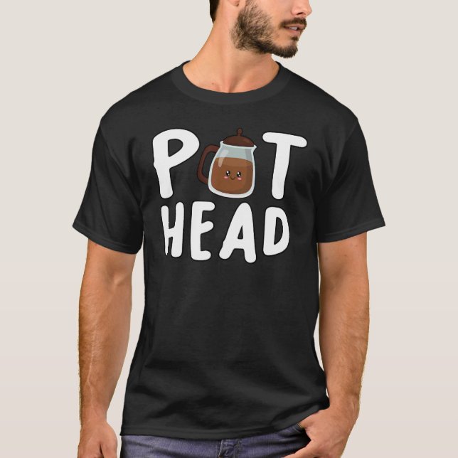 T-shirt Café Pothee Caféine Addict Pot Tête Café (Devant)