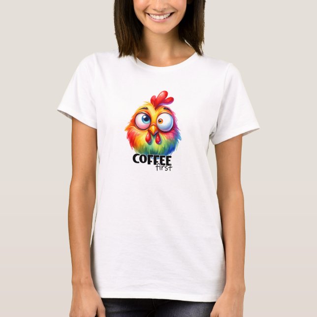 T-shirt Café premier poulet mignon (Devant)