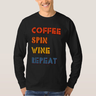T-shirt Café Spin Vin Répéter Fitness Cycliste Vintage Gy