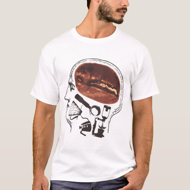 T-shirt Café sur le cerveau (Devant)
