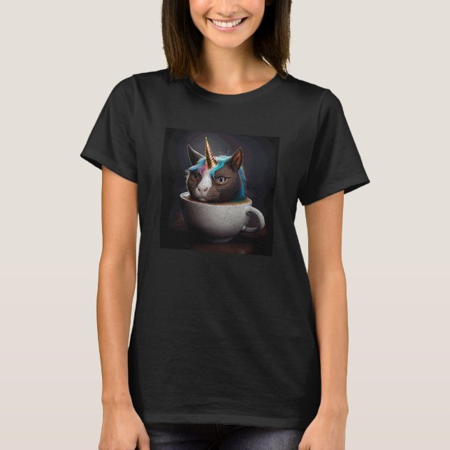 T-shirt Café Unicorn Cat (Devant)