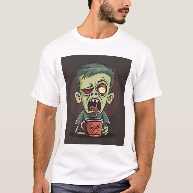 T-shirt Café Zombie - Caféine pour les morts-vivants (Devant)