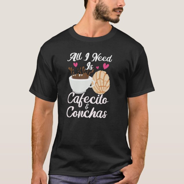 T-shirt Cafecito Café Conchas Cute Espagnol Pun Café 1 (Devant)