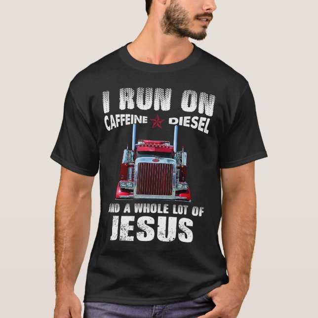 T-shirt Caféine Diesel Jésus Christian Trucker désorganisé (Devant)
