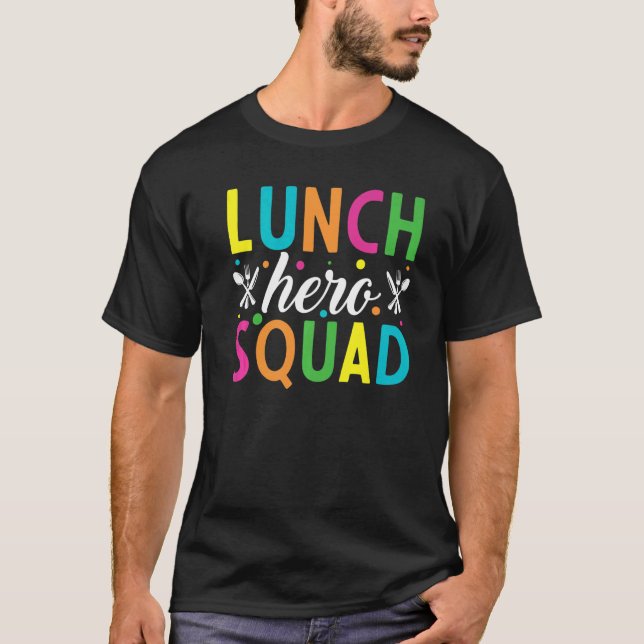 T-shirt Cafétéria de l'équipe de déjeuner de l'école trava (Devant)