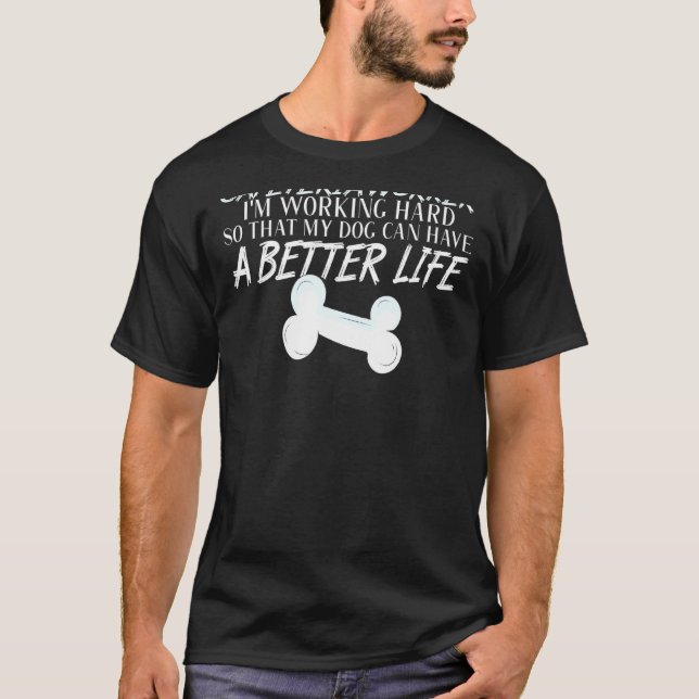 T-shirt Cafétéria Travailleur Chien Meilleure Vie Déjeuner (Devant)