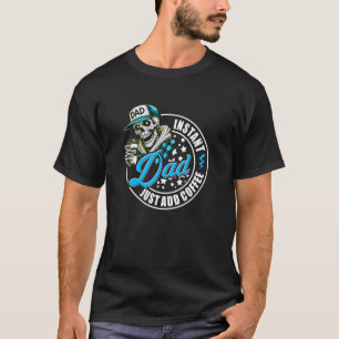 T-shirt Cafetière de la fête des pères squelette de caféin