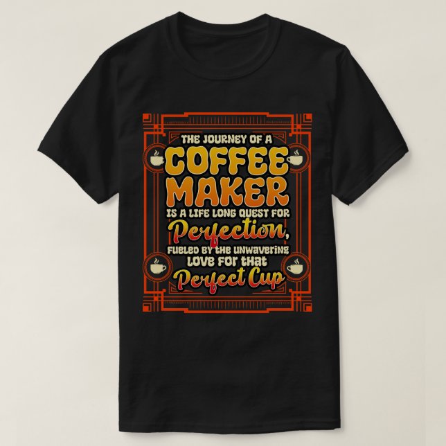 T-shirt Cafetière Le Voyage D'Un Cafetière (Design devant)