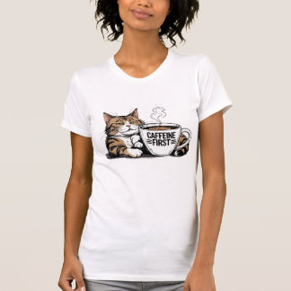 T-shirt Caffeine d'abord pour les amateurs de café