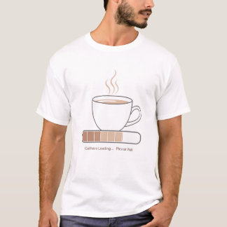 T-shirt Caffeine Loading -Minimalist Funny Coffee Line Art