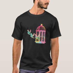 T-shirt Cage d'aquarelle mignonne