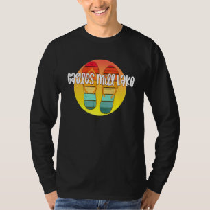T-shirt Cagles Mill Lake Indiana Retro Flipflop Sunset Gra