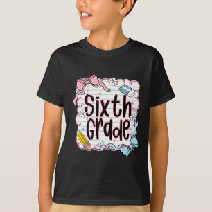T-shirt Cahier Rose de Retour à l'École pour Filles de Six