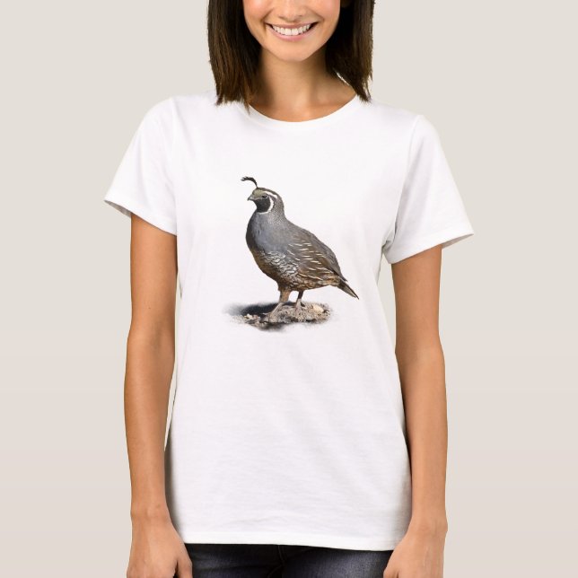 T-SHIRT CAILLES DE CALIFORNIE (Devant)