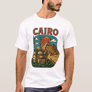 T-shirt Caire Égypte Voyage Ancien Pyramide Paysage Artist