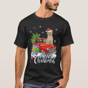 T-shirt Cairn Terrier équitation Camion Rouge Joyeux Noë