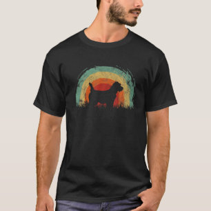 T-shirt Cairn Terrier Rétro Vintage Arc-en-Ciel Hommes Fem