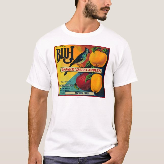 T-shirt Caisse Bleue-j LabelWatsonville, CA d'Apple (Devant)