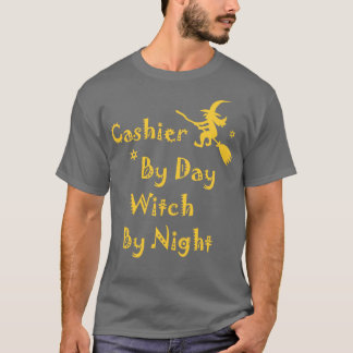 T-shirt Caissier De Jour Sorcière De Nuit Drôle Parc Hallo