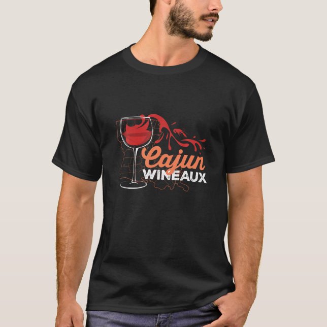 T-shirt Cajun Wineaux Louisiane Crawfish Wine (Devant)