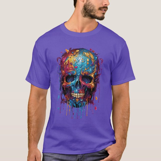T-shirt calavera multicolor (Devant)