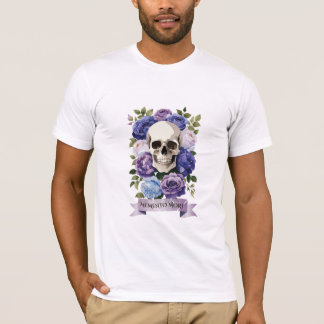 T-shirt Calavera vintage con rosas púrpuras – Memento Mori