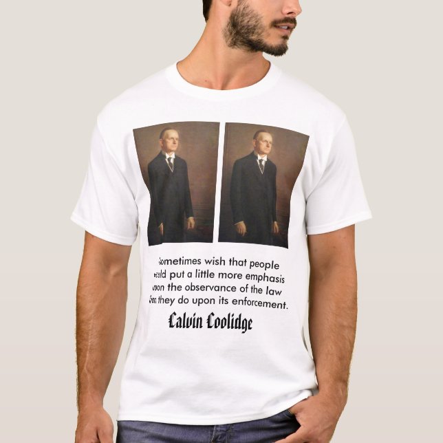 T-shirt calcool, Calvin Coolidge (Devant)