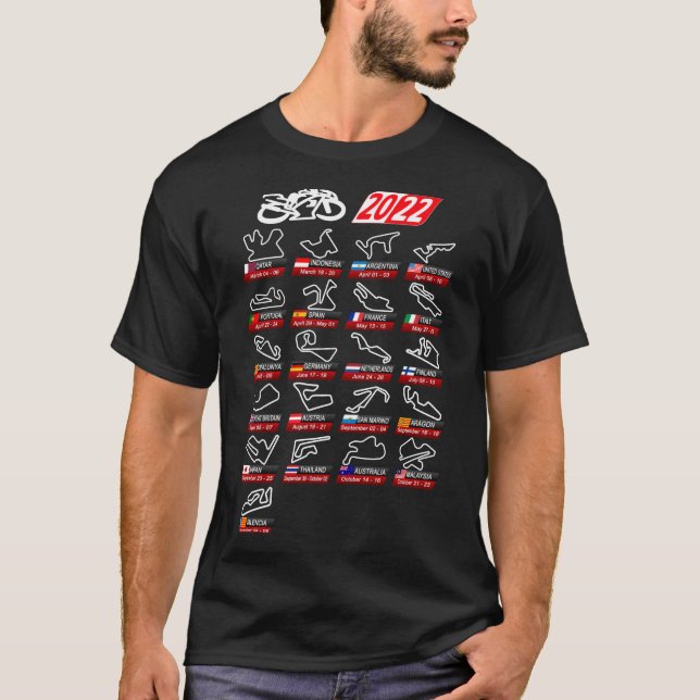 T-shirt Calendar season 2022 MotoGp circuits sport Essenti (Devant)