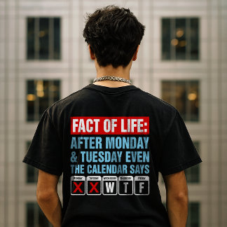 T-shirt Calendrier Fact of Life dit WTF Humour