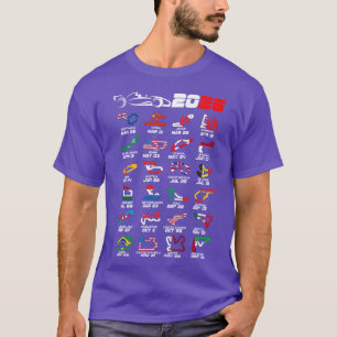 T-shirt Calendrier Formula voitures de course 2026 circuit
