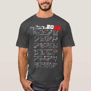 T-shirt Calendrier Formula voitures de course 2026 circuit