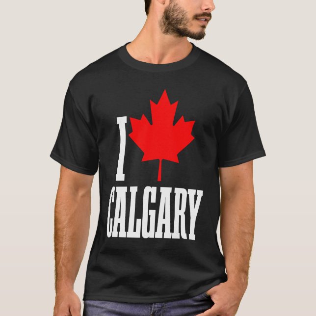T-shirt Calgary Alberta Canada Maple Leaf Canadian Flag Pr (Devant)