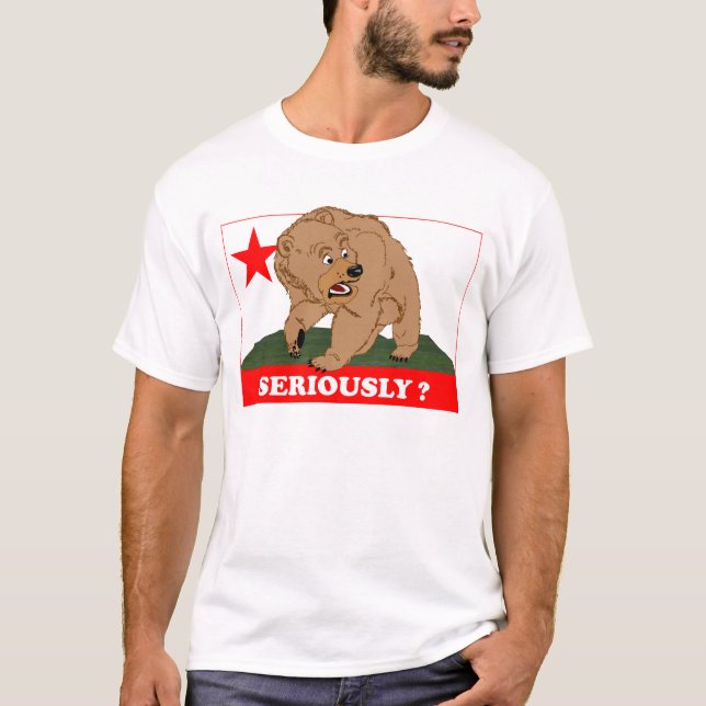 T-shirt CaliBear grogne mécontentement (Devant)
