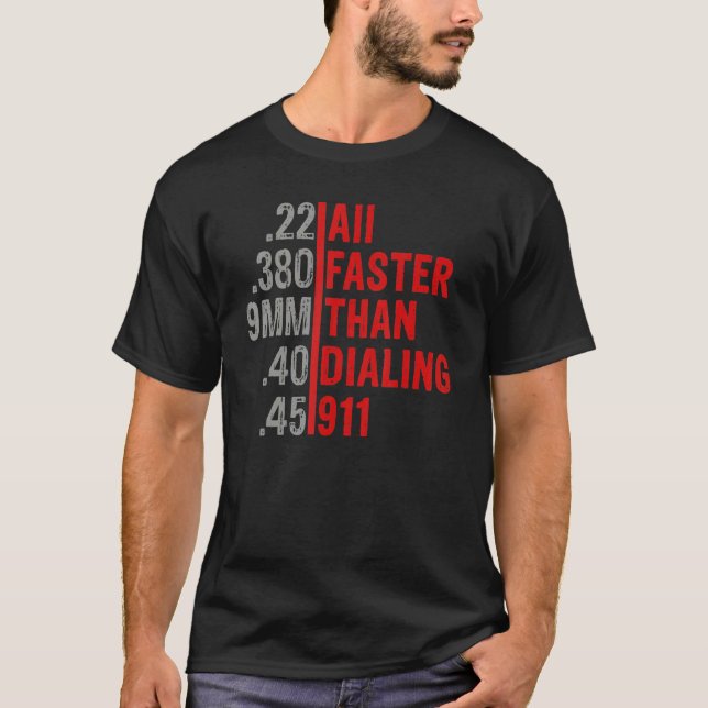 T-shirt Calibre Plus Rapide Que Le Propriétaire D'Un Canon (Devant)
