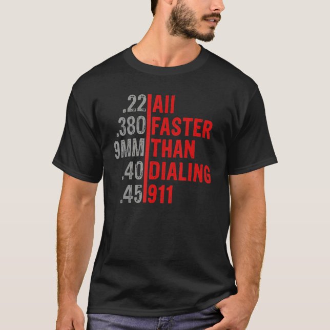 T-shirt Calibre Plus Rapide Que Le Propriétaire D'Un Canon (Devant)