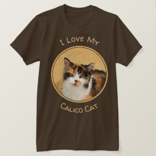 T-shirt Calico Cat Painting - Cute Original Cat Art