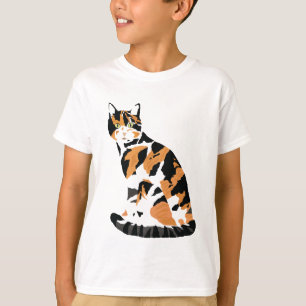T-shirt Calico chat assis