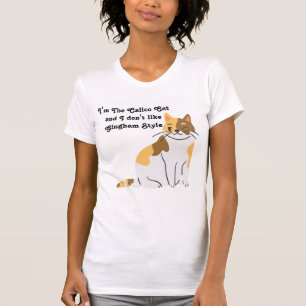 T-shirt Calico Chat En vichy Chien Gangnam Spoof