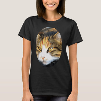 T-shirt Calico Jaune Chat réaliste Portrait d'animal 2