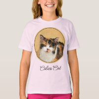 Calico Peinture de chat - Cute Original Cat Art T-