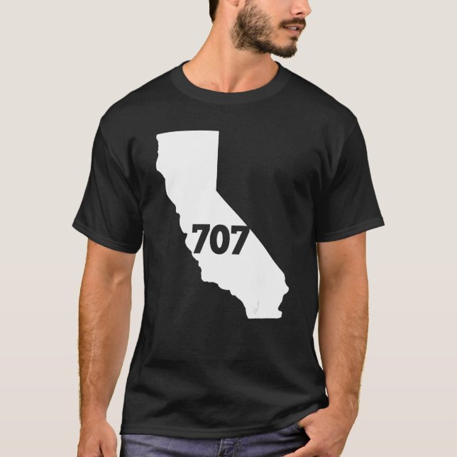 T-shirt California 707 Area Code (Devant)