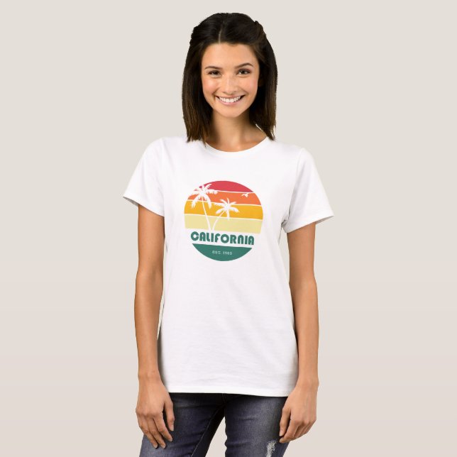 T-shirt California Beach Sunset (Devant entier)