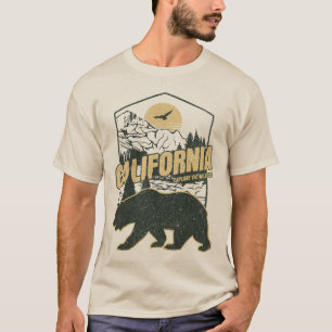 T-shirt California Bear Outdoors Wilderness Camping Randon