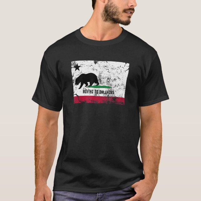 T-shirt California Bear Se Déplace À Oklahoma Walking Awa (Devant)