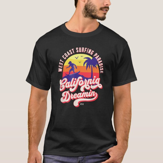 T-shirt California Dreaming Surfing (Devant)