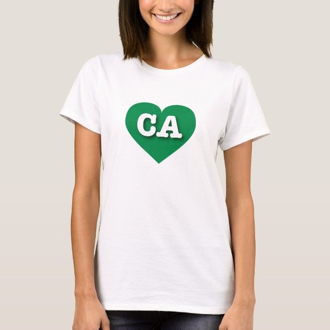 T-shirt California Green Heart - J'aime CA (Devant)